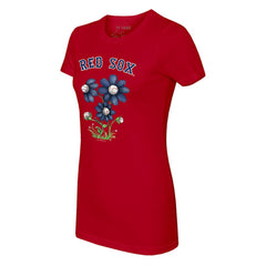 Boston Red Sox Tiny Turnip Women's Blooming Baseballs T-Shirt Red