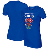 Chicago Cubs Tiny Turnip Women's Blooming Baseballs T-Shirt Royal
