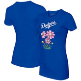 Los Angeles Dodgers Tiny Turnip Women's Blooming Baseballs T-Shirt Royal
