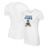 Chicago Cubs Tiny Turnip Women's Teddy Boy T-Shirt White