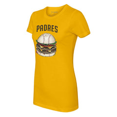 San Diego Padres Tiny Turnip Women's Burger T-Shirt Gold