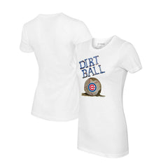 Chicago Cubs Tiny Turnip Women's Dirt Ball T-Shirt White
