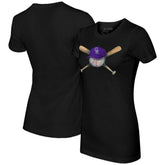 Colorado Rockies Tiny Turnip Women's Hat Crossbats T-Shirt Black