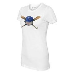 Kansas City Royals Tiny Turnip Women's Hat Crossbats T-Shirt White
