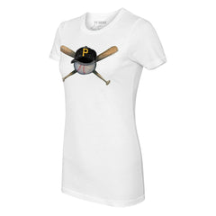 Pittsburgh Pirates Tiny Turnip Women's Hat Crossbats T-Shirt White