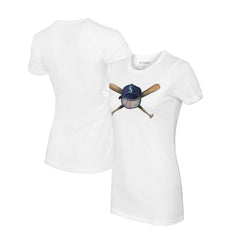 Seattle Mariners Tiny Turnip Women's Hat Crossbats T-Shirt White