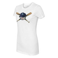 Seattle Mariners Tiny Turnip Women's Hat Crossbats T-Shirt White