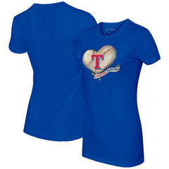 Texas Rangers Tiny Turnip Women's Heart Banner T-Shirt Royal