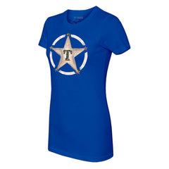 Texas Rangers Tiny Turnip Women's Military Star T-Shirt Royal