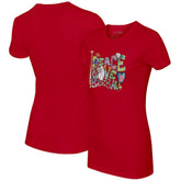 Boston Red Sox Tiny Turnip Women's Peace Love Baseball Fitted T-Shirt Red