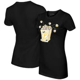 Pittsburgh Pirates Tiny Turnip Women's Popcorn T-Shirt Black