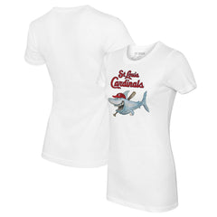 St. Louis Cardinals Tiny Turnip Women's Shark Logo T-Shirt White