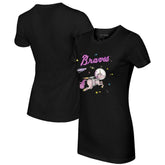 Atlanta Braves Tiny Turnip Women's Space Unicorn T-Shirt Black