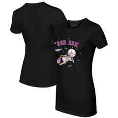 Boston Red Sox Tiny Turnip Women's Space Unicorn T-Shirt Black