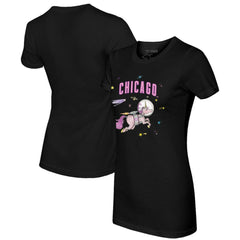 Chicago Cubs Tiny Turnip Women's Space Unicorn T-Shirt Black