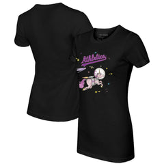 Athletics Tiny Turnip Women's Space Unicorn T-Shirt Black