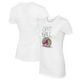 Atlanta Braves Tiny Turnip Women's Spit Ball T-Shirt White