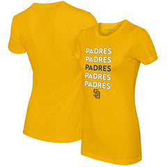 San Diego Padres Tiny Turnip Women's Stacked T-Shirt Gold