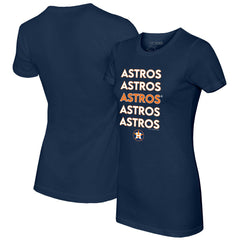 Houston Astros Tiny Turnip Women's Stacked T-Shirt Navy