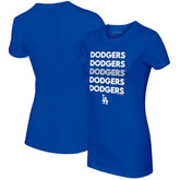 Los Angeles Dodgers Tiny Turnip Women's Stacked T-Shirt Royal
