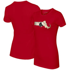 Boston Red Sox Tiny Turnip Women's State Outline T-Shirt Red