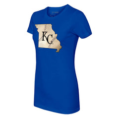 Kansas City Royals Tiny Turnip Women's State Outline T-Shirt Royal