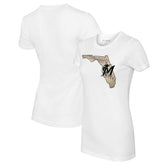 Miami Marlins Tiny Turnip Women's State Outline T-Shirt White