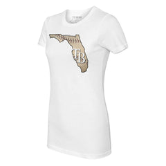 Tampa Bay Rays Tiny Turnip Women's State Outline T-Shirt White