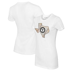 Texas Rangers Tiny Turnip Women's State Outline T-Shirt White