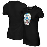 Miami Marlins Tiny Turnip Women's Sugar Skull T-Shirt Black