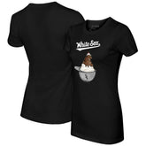 Chicago White Sox Tiny Turnip Women's Sundae Helmet T-Shirt Black