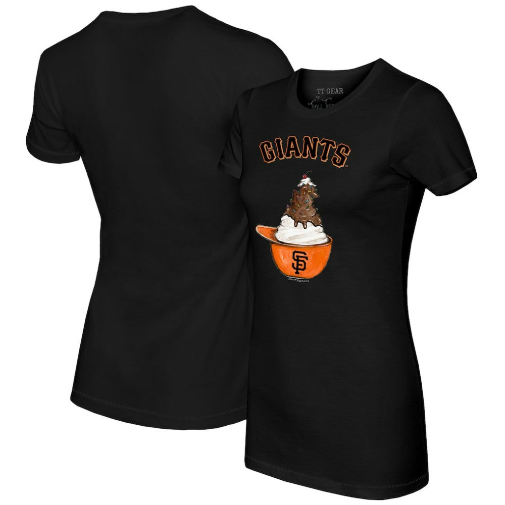 San Francisco Giants Tiny Turnip Women's Sundae Helmet T-Shirt Black