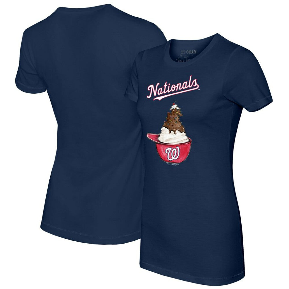 Washington Nationals Tiny Turnip Women's Sundae Helmet T-Shirt Navy