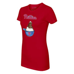 Philadelphia Phillies Tiny Turnip Women's Sundae Helmet T-Shirt Red