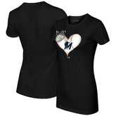 Miami Marlins Tiny Turnip Women's Tiara Heart T-Shirt Black