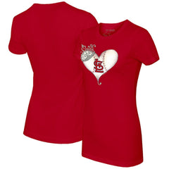 St. Louis Cardinals Tiny Turnip Women's Tiara Heart T-Shirt Red