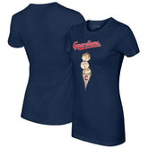 Cleveland Guardians Tiny Turnip Women's Triple Scoop T-Shirt Navy