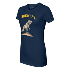Milwaukee Brewers Tiny Turnip Women's TT Rex T-Shirt Navy