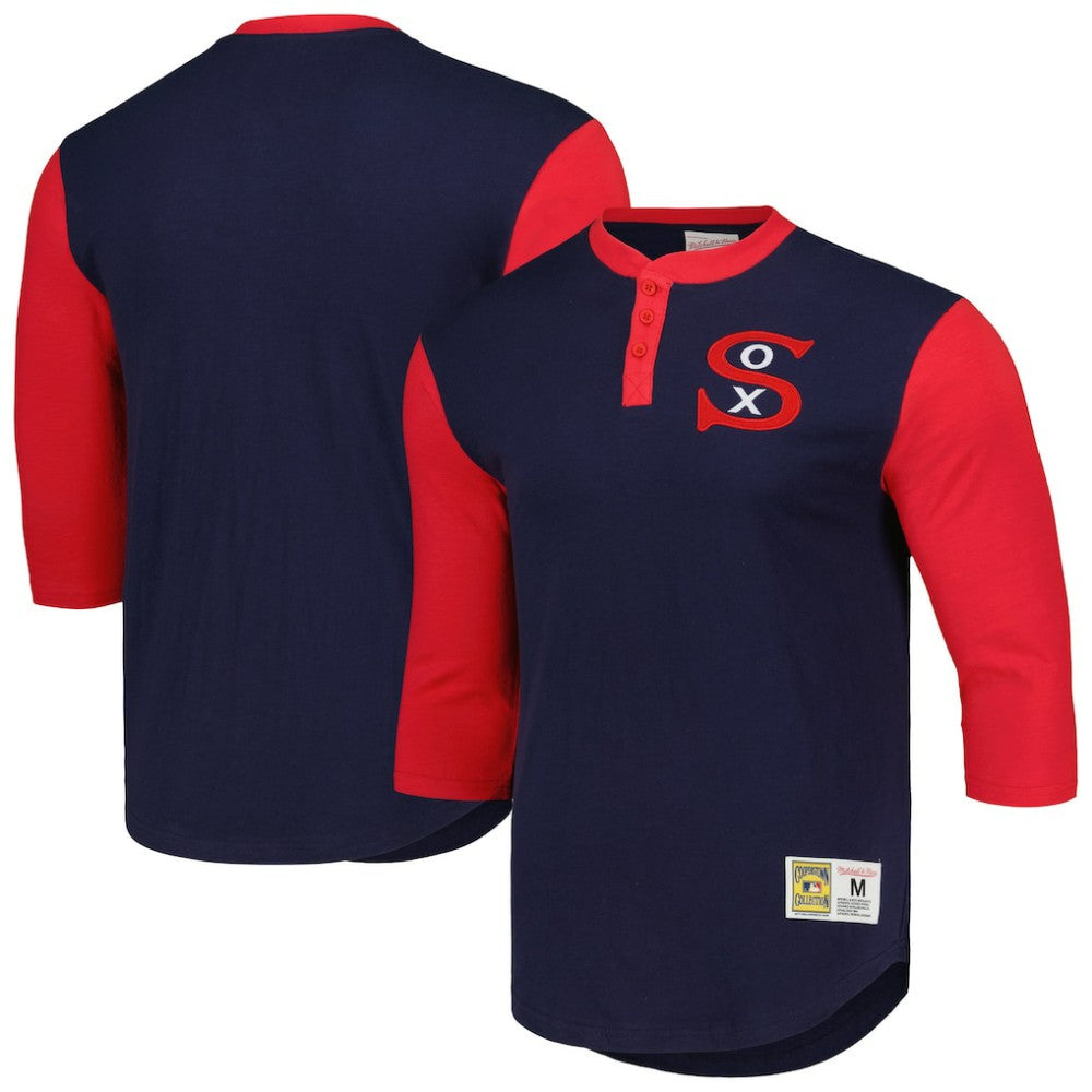 Chicago White Sox Cooperstown Collection Legendary Slub Henley 3/4-Sleeve T-Shirt Navy