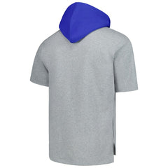 Los Angeles Dodgers Postgame Short Sleeve Pullover Hoodie Heather Gray