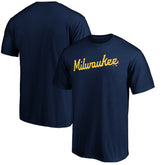 Milwaukee Brewers Official Team Wordmark T-Shirt Navy