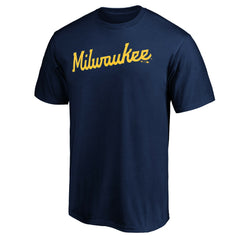 Milwaukee Brewers Official Team Wordmark T-Shirt Navy