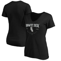 Chicago White Sox Women's Core Live For It V-Neck T-Shirt Black