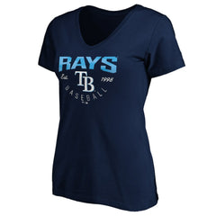 Tampa Bay Rays Women's Core Live For It V-Neck T-Shirt Navy