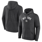 New York Yankees Team Lock Up Wordmark Pullover Hoodie Charcoal