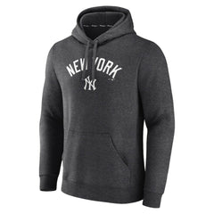 New York Yankees Team Lock Up Wordmark Pullover Hoodie Charcoal