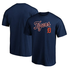 Detroit Tigers Team Lock Up Wordmark T-Shirt Navy
