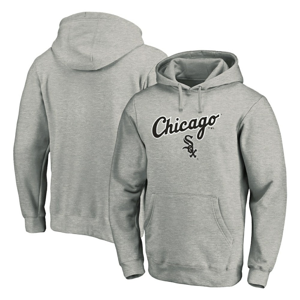 Chicago White Sox Team Lock Up Wordmark Pullover Hoodie Gray