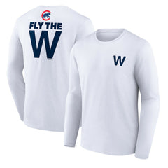 Chicago Cubs Fly the W Long Sleeve T-Shirt White