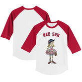 Boston Red Sox Tiny Turnip Youth Babes 3/4-Sleeve Raglan T-Shirt White/Red